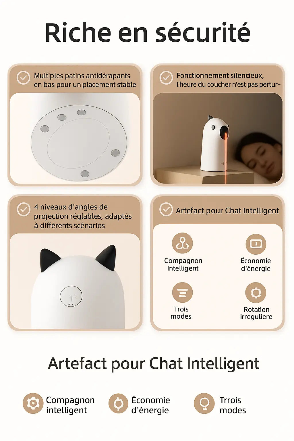 Jouet interactif automatique pour chat – Laser intelligent à LED Ma boutique