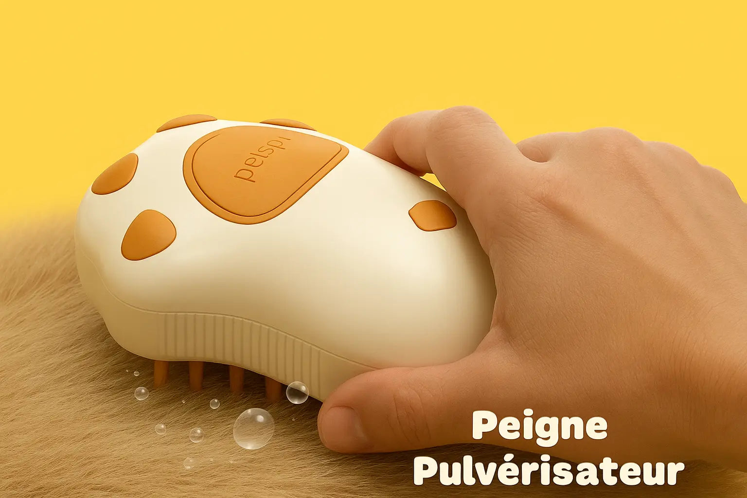 Brosse à Vapeur Électrique pour Chat – Peigne de Toilettage 3-en-1 avec Pulvérisateur d’Eau pour Chats et Chiens, Rechargeable par USB Planète Compagnon