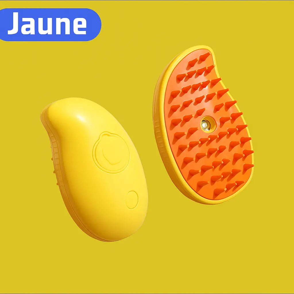 Brosse à Vapeur Électrique pour Chat – Peigne de Toilettage 3-en-1 avec Pulvérisateur d’Eau pour Chats et Chiens, Rechargeable par USB Planète Compagnon