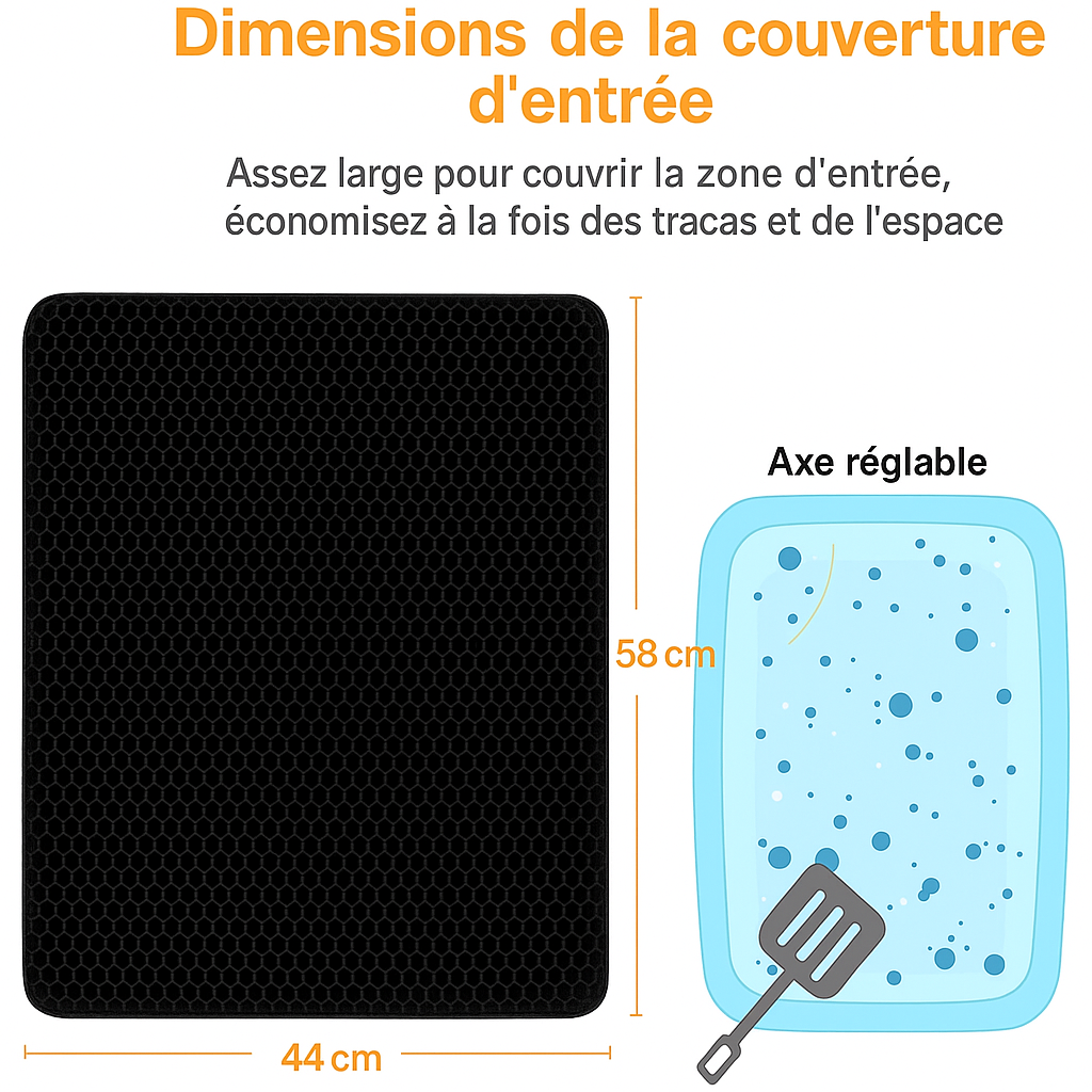 Tapis de Litière Anti-Débordement pour Chat