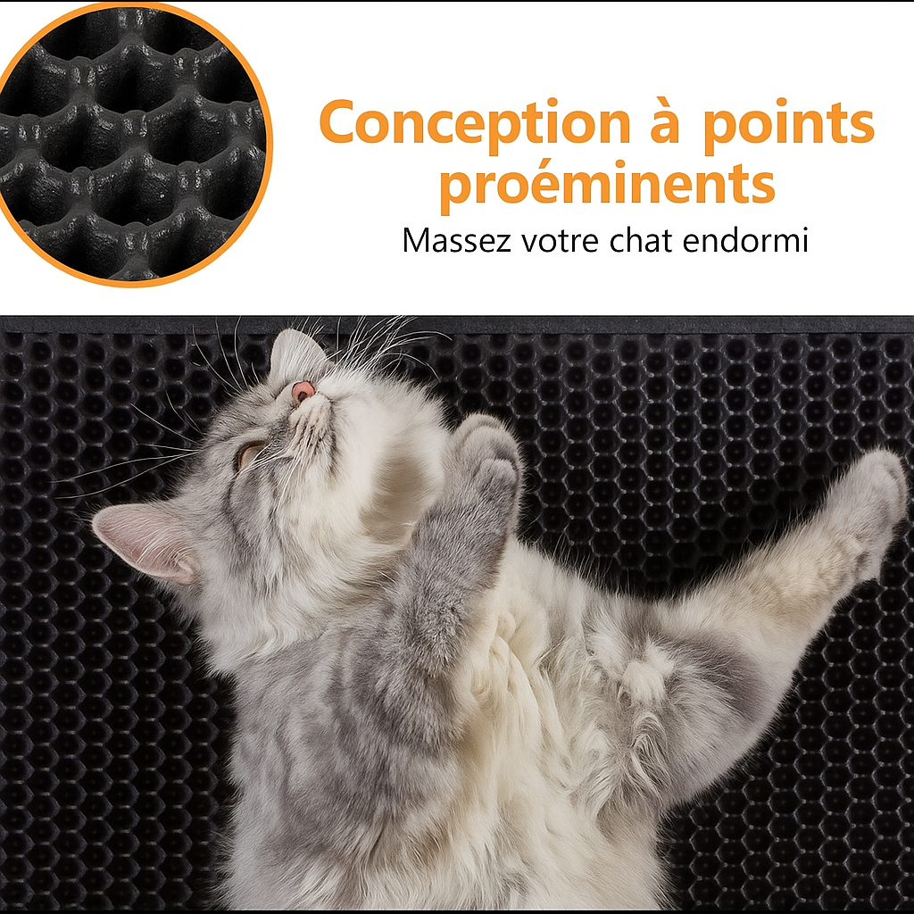 Tapis de Litière Anti-Débordement pour Chat
