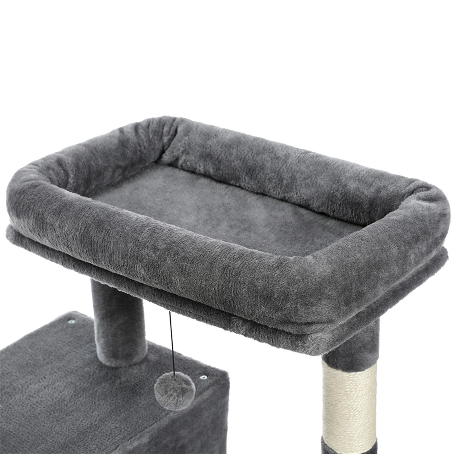 56" Cat Tree for Indoor Cats Cat Condos for Adult Cats with Padded Plush Perch and Cozy Basket Cat Tower for Large Cats , Gray